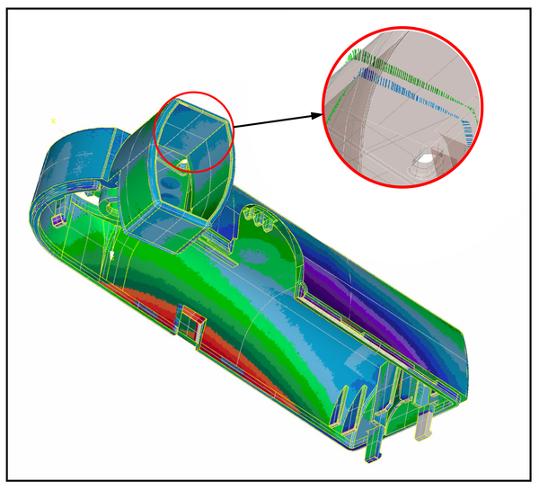Part-to-part deviation analysis - Deviations of the workpiece from the target state are colour-coded