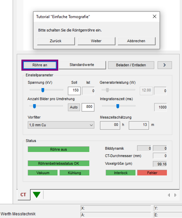 Operator guidance through WinWerth® tutorials