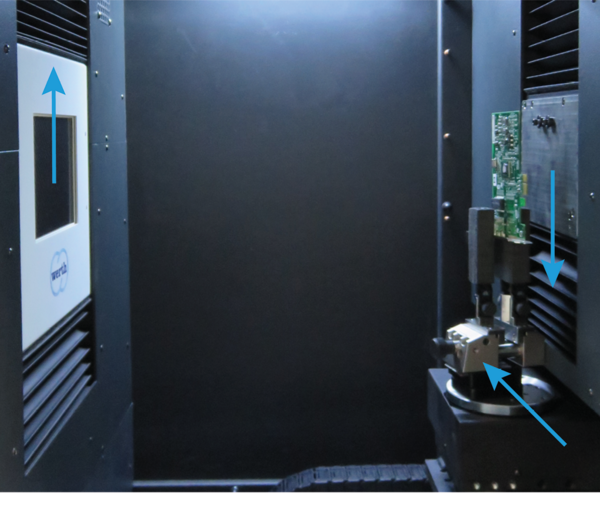 Tomography scans of workpieces with a large aspect ratio