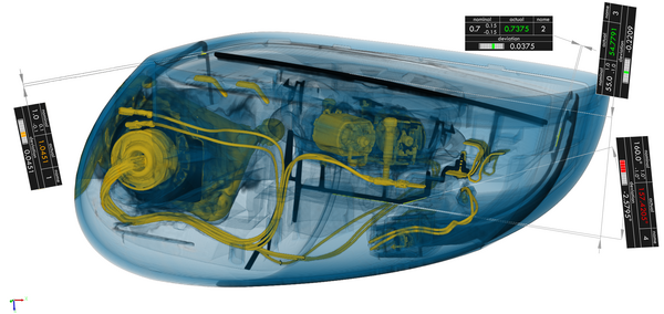 Analysing volume data - Testing the material structure and analysing mounted assemblies